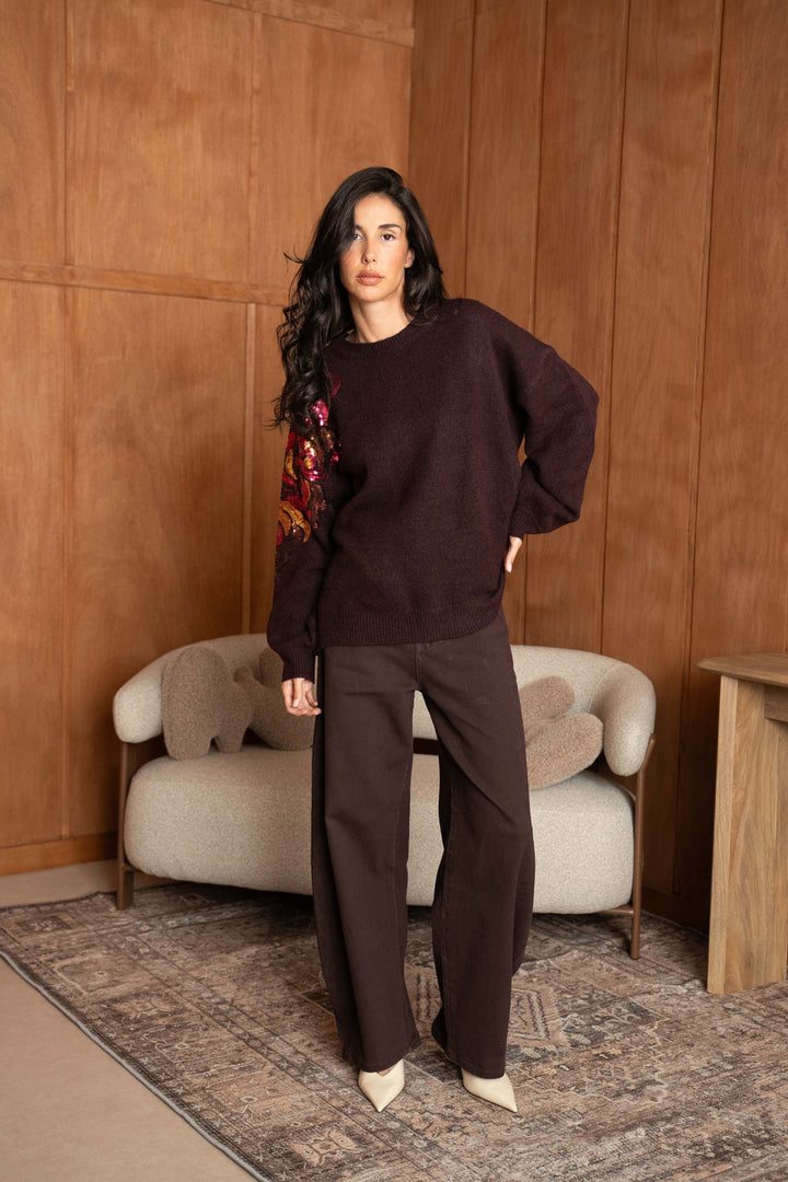 Pull en maille avec sequins Pia 2639 - Taille Unique: Du 36