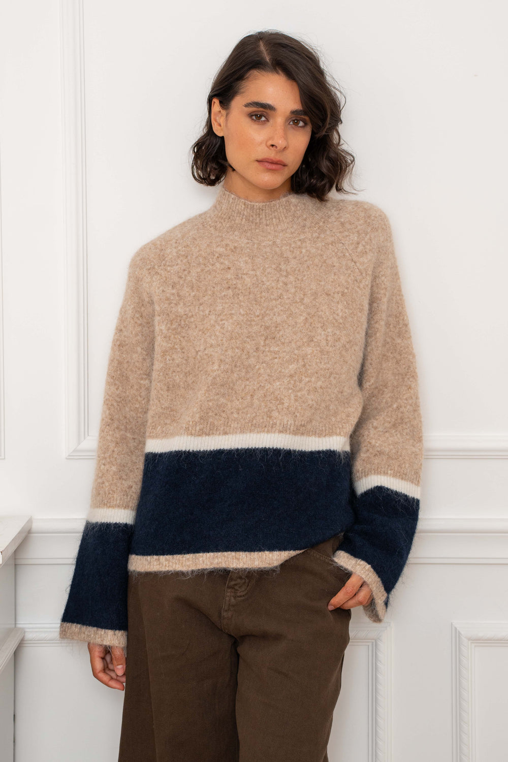 Pull en maille bicolore Vienna 2710 - Taille unique: 36
