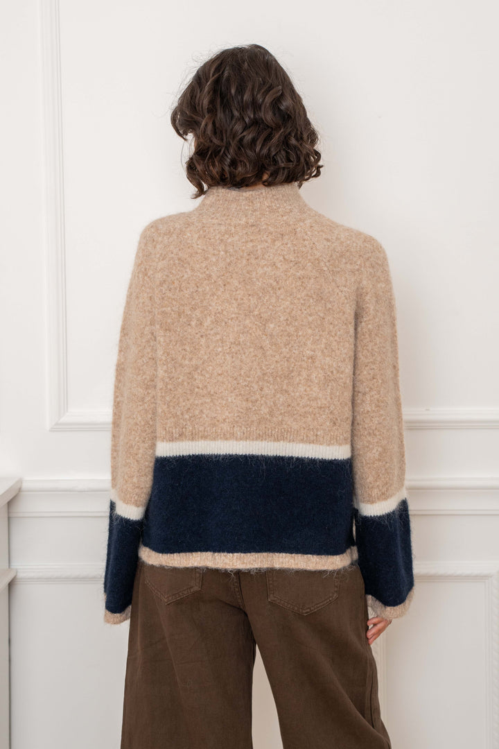 Pull en maille bicolore Vienna 2710 - Taille unique: 36