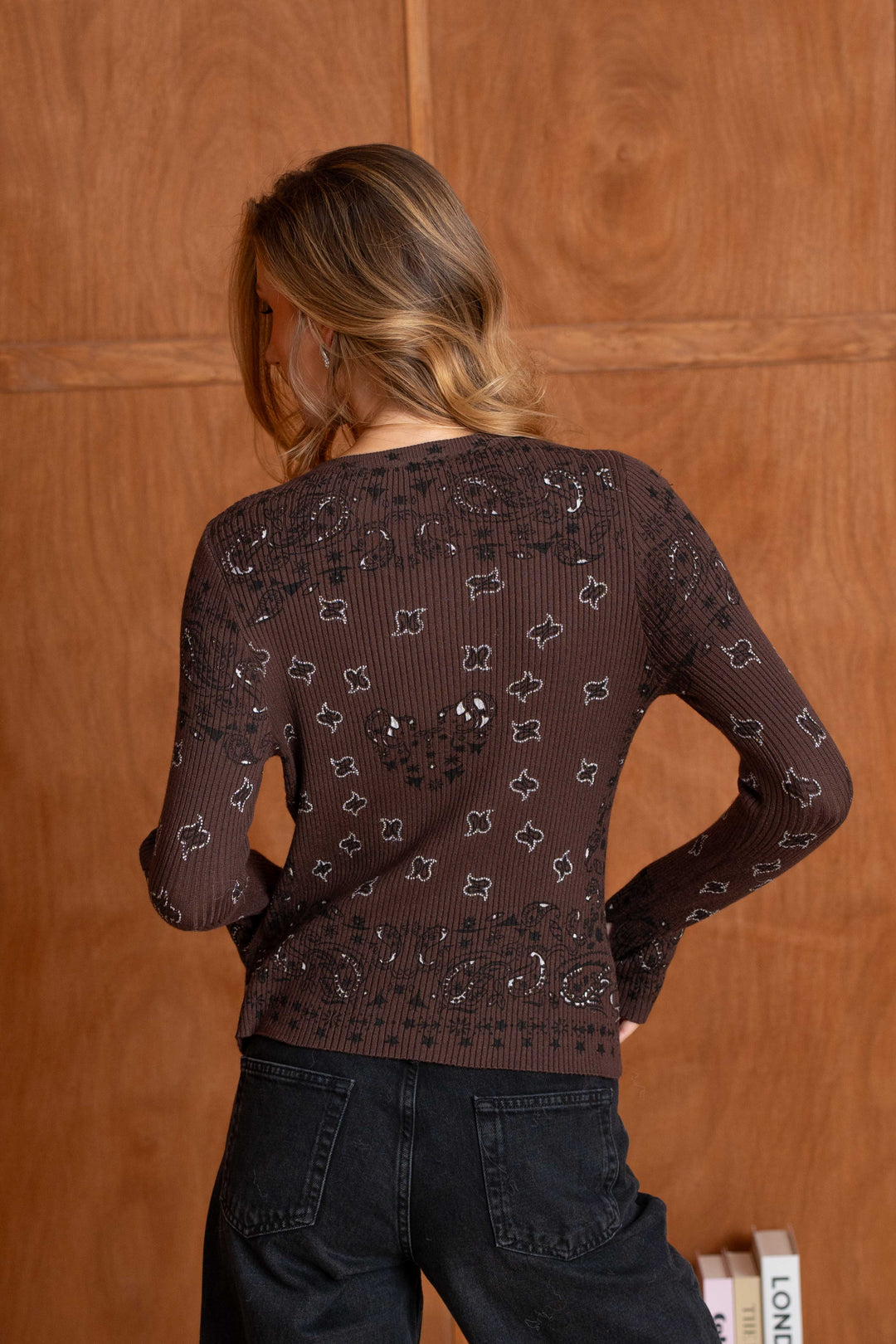 Pull en maille côtelée à motif bandana Kyro 26005 - Taille