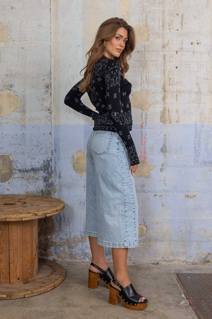 Pull en maille côtelée à motif bandana Kyro 26005 - Taille