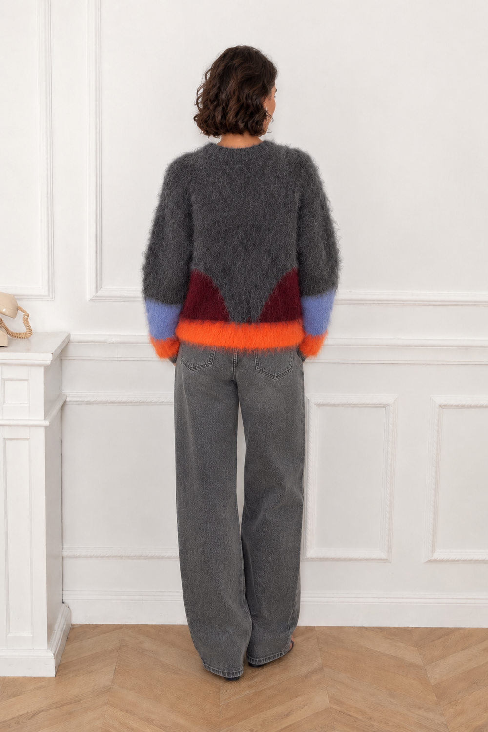 Pull en maille doux multicolore