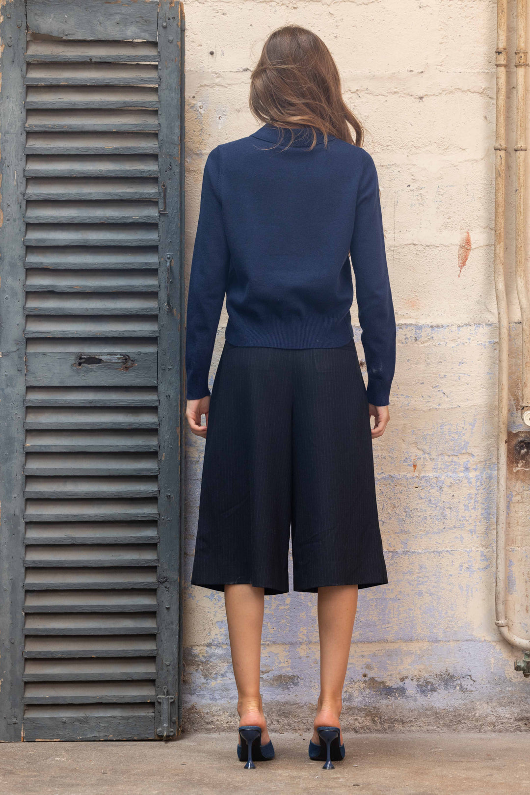 Pull en maille fine à col polo Cleo 26003 - Taille unique: