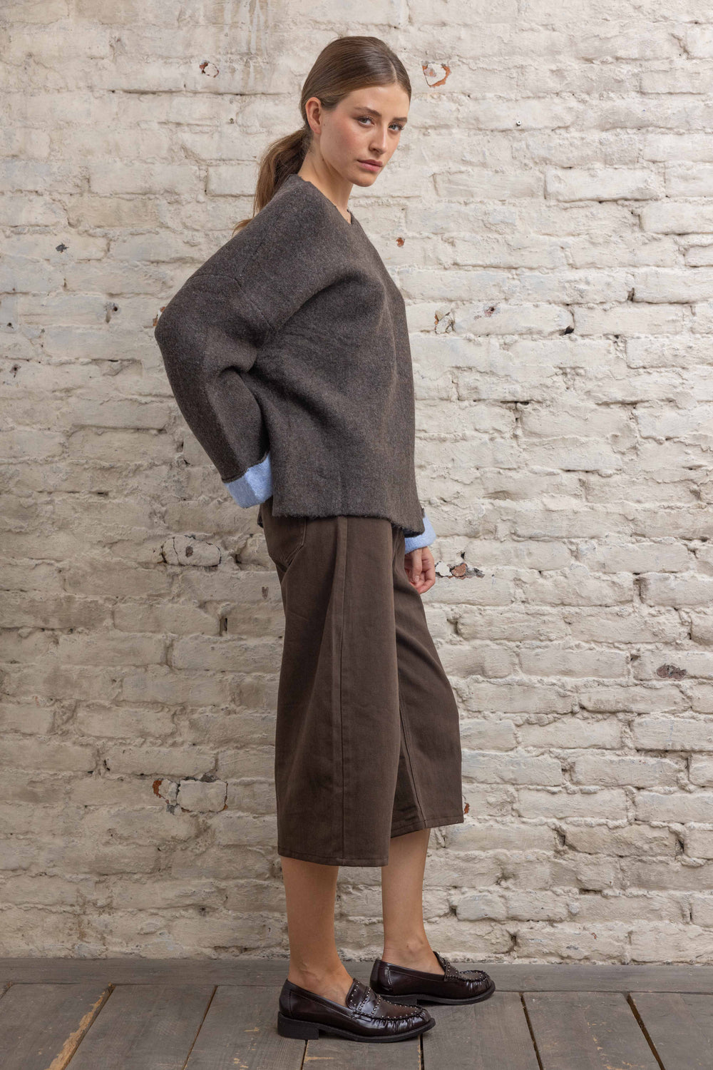 Pull en maille Ginny 2692 - Taille unique: 36 au 42 / Choco