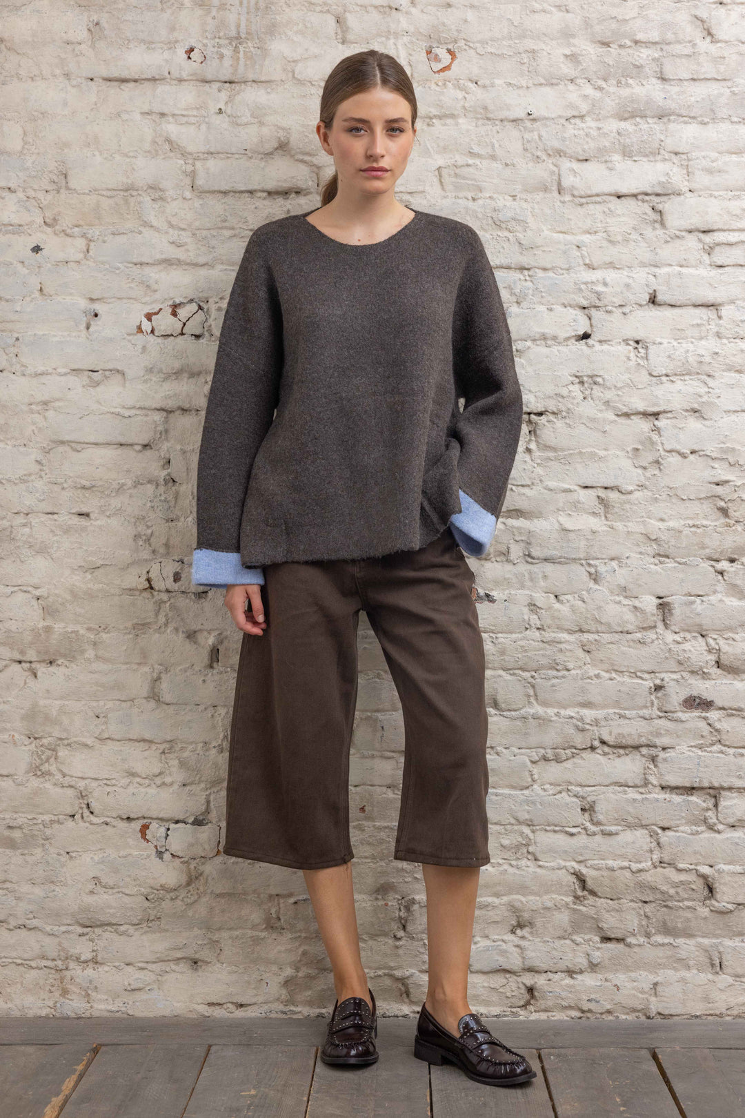 Pull en maille Ginny 2692 - Taille unique: 36 au 42 / Choco