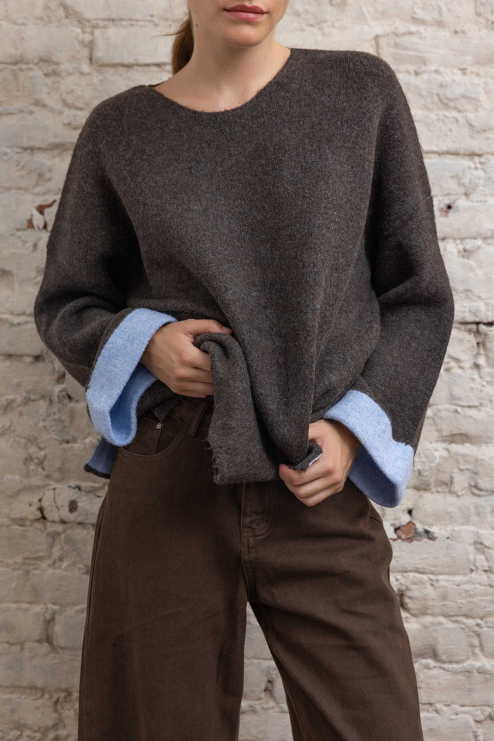 Pull en maille Ginny 2692 - Taille unique: 36 au 42 / Choco