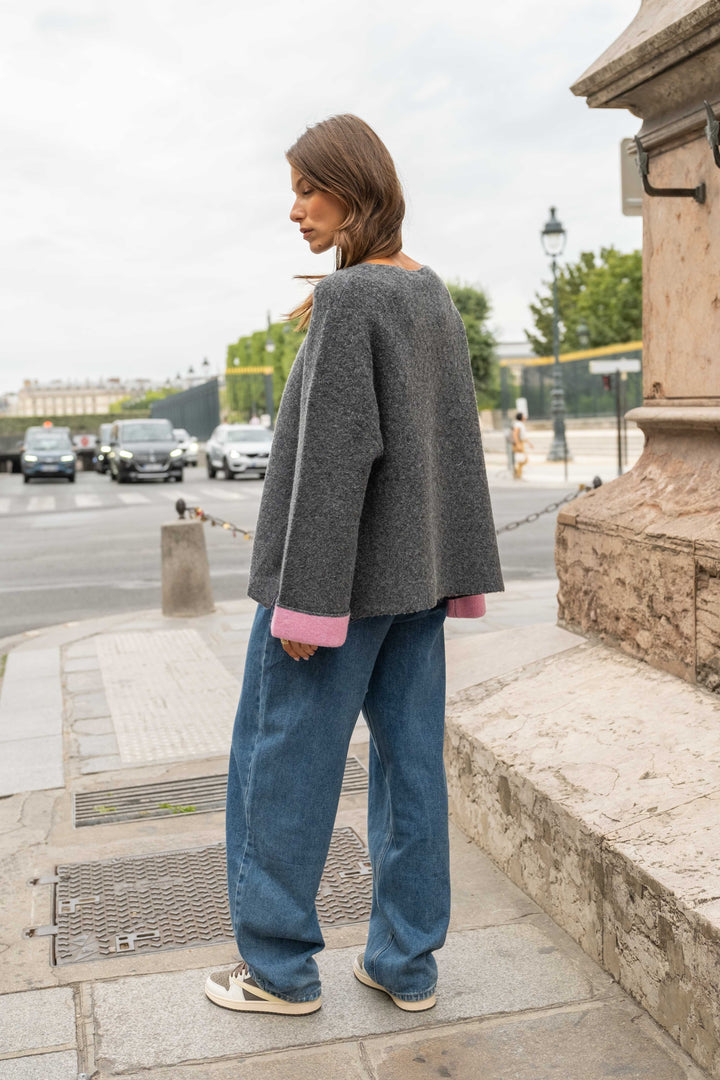 Pull en maille Ginny 2692 - Taille unique: 36 au 42 / Gris