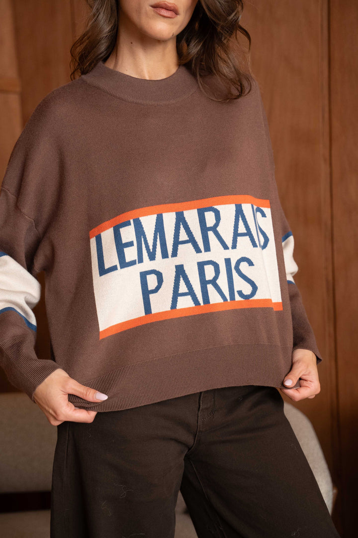 Pull en Maille inscrit Paris Jeanne 26022 - Taille unique:
