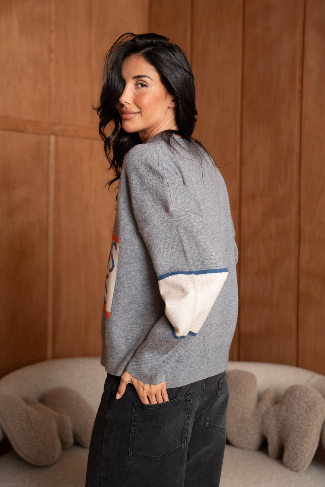 Pull en Maille inscrit Paris Jeanne 26022 - Taille unique: