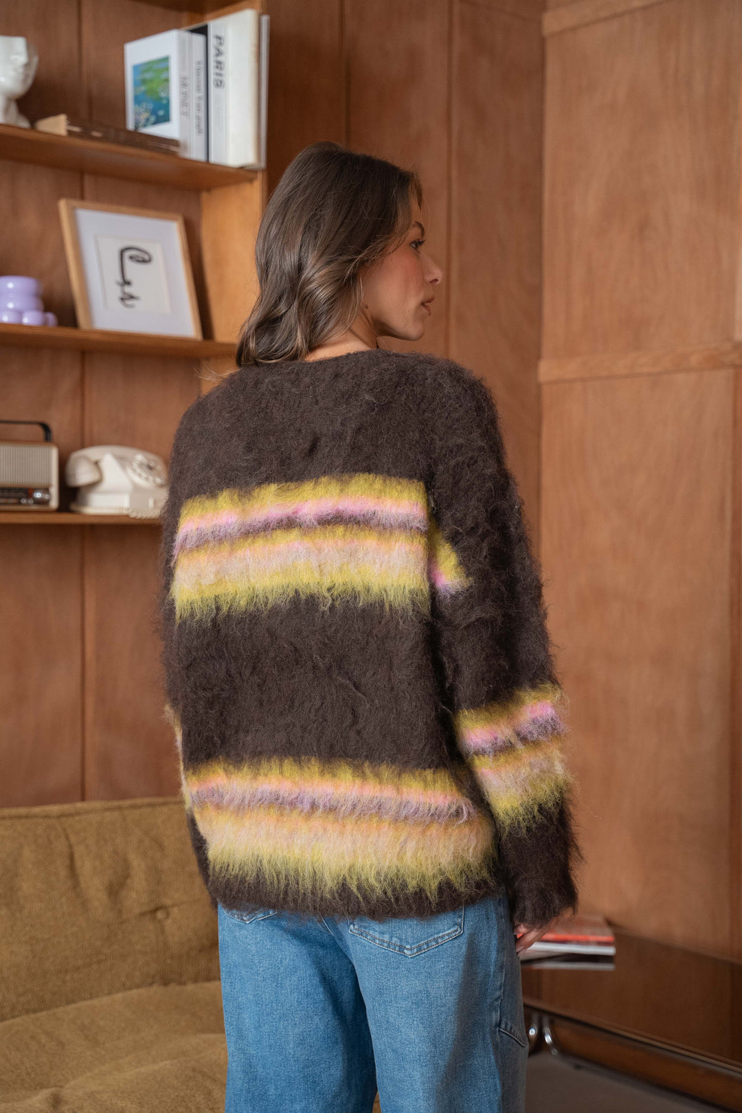 Pull en maille rayé Laura 2649 - Taille Unique: Du 36 au 44
