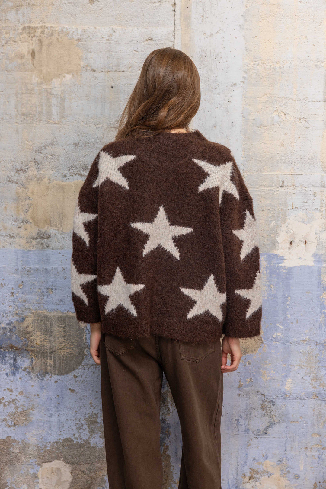 Pull Étoiles Penny 26008 - Taille unique: 36 au 42 / Choco