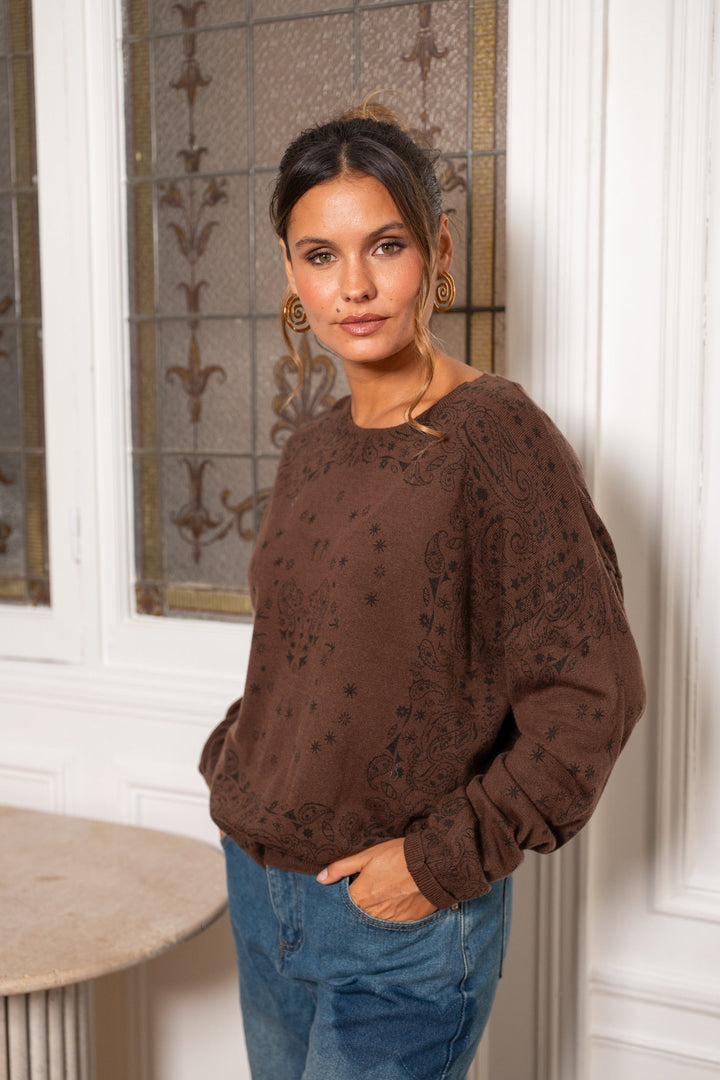 Pull imprimé bandana Kera Taille unique / Choco pulls