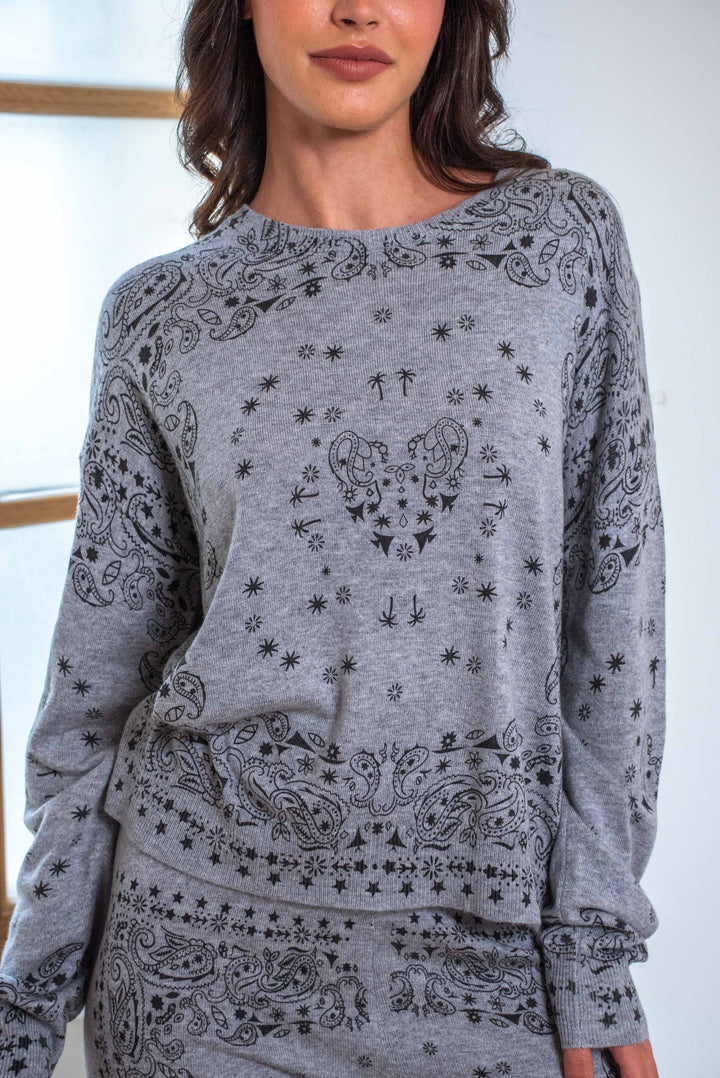 Pull imprimé bandana Kera Taille unique / Gris pulls