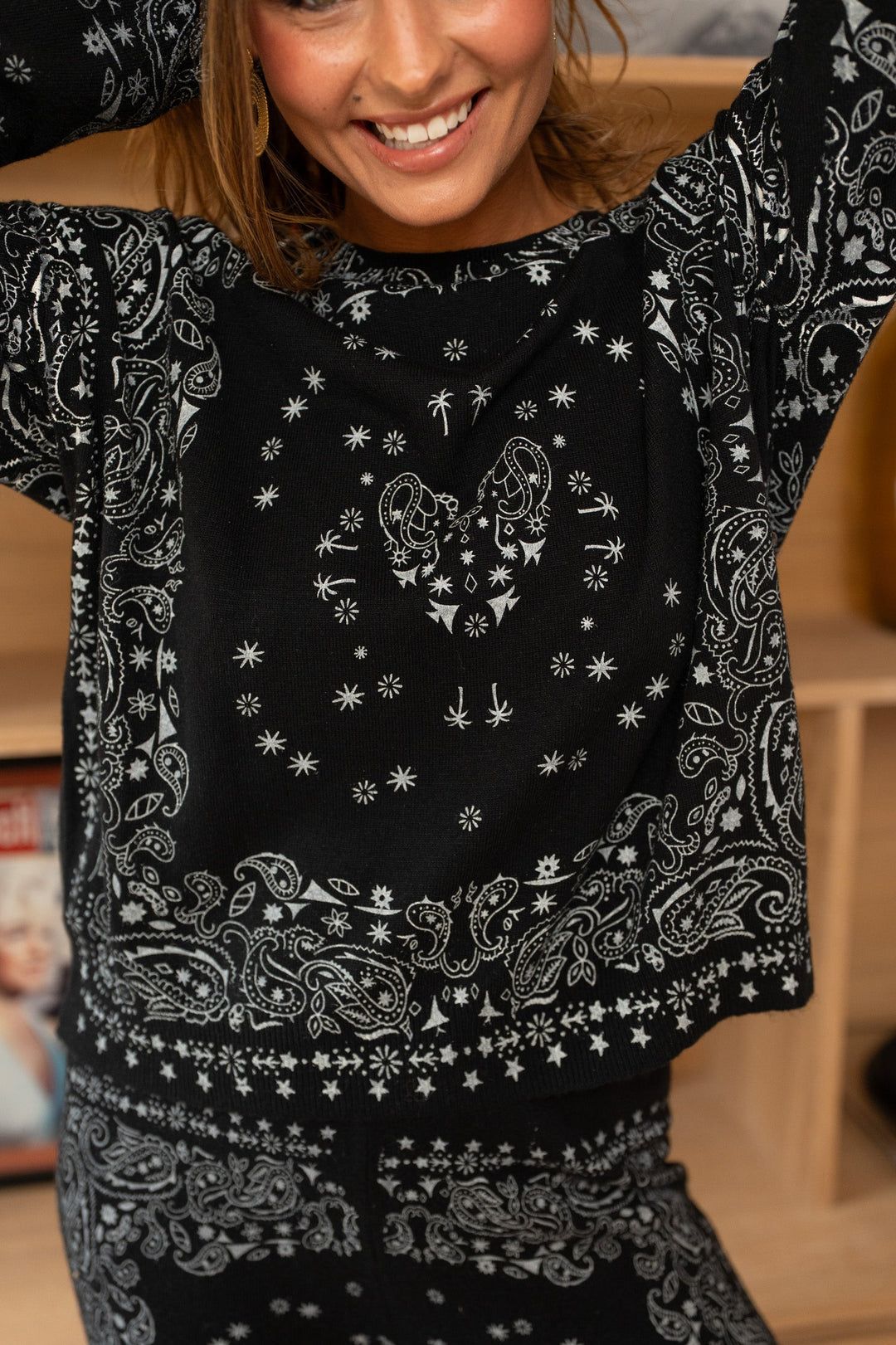 Pull imprimé bandana Kera Taille unique / Noir pulls