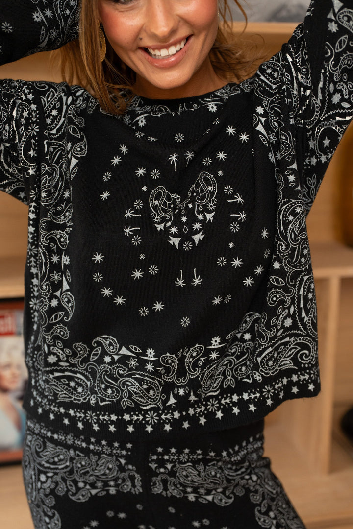 Pull imprimé bandana Kera Taille unique / Noir pulls