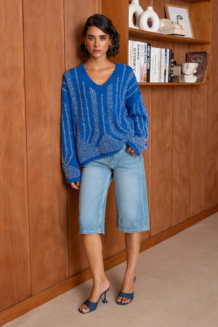 Pull à strass Luna 2632 - GS2632 / Taille Unique: Du 36