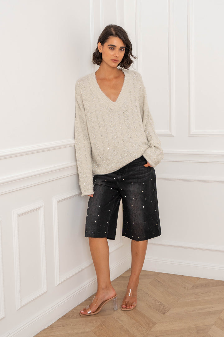 Pull à strass Luna 2632 - GS2632 / Taille Unique: Du 36