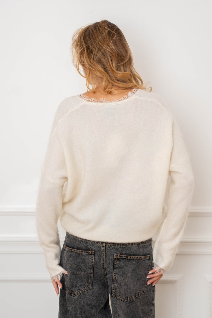 Pull laine cahemire avec dentelle Maya 2636 - GS2636