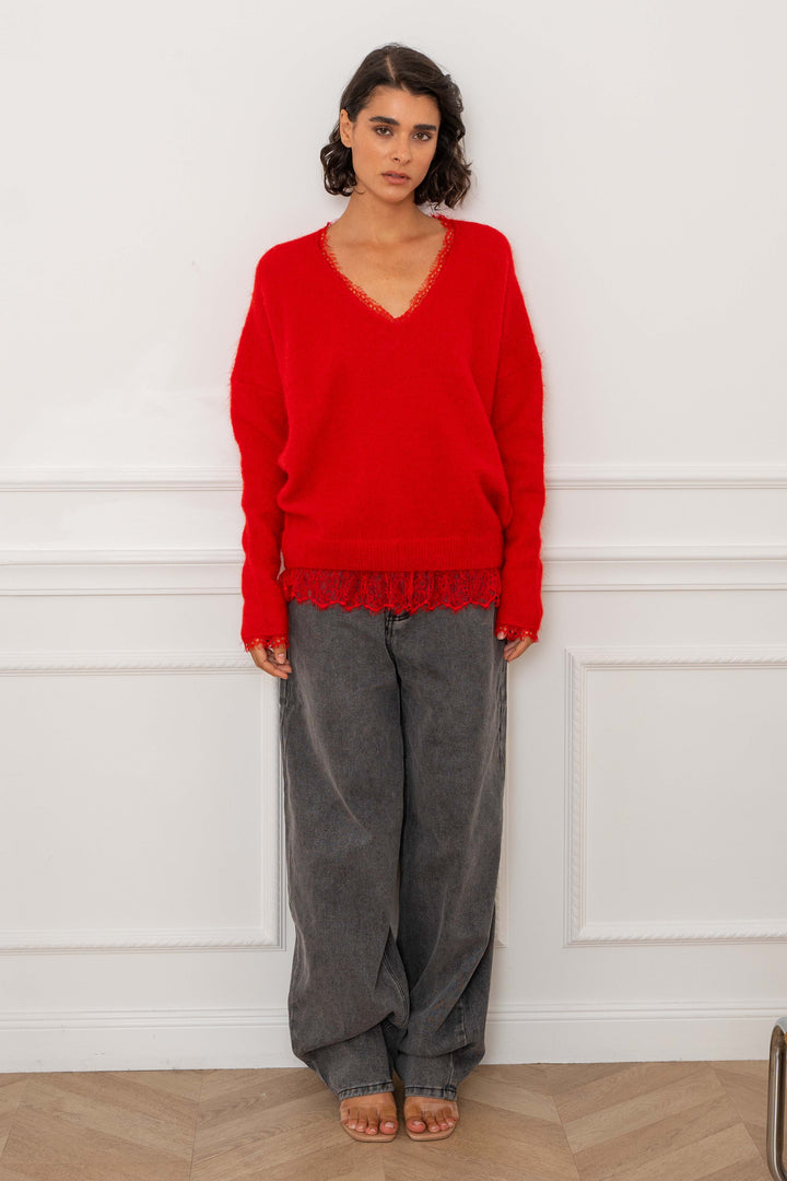 Pull laine cahemire avec dentelle Maya 2636 - GS2636