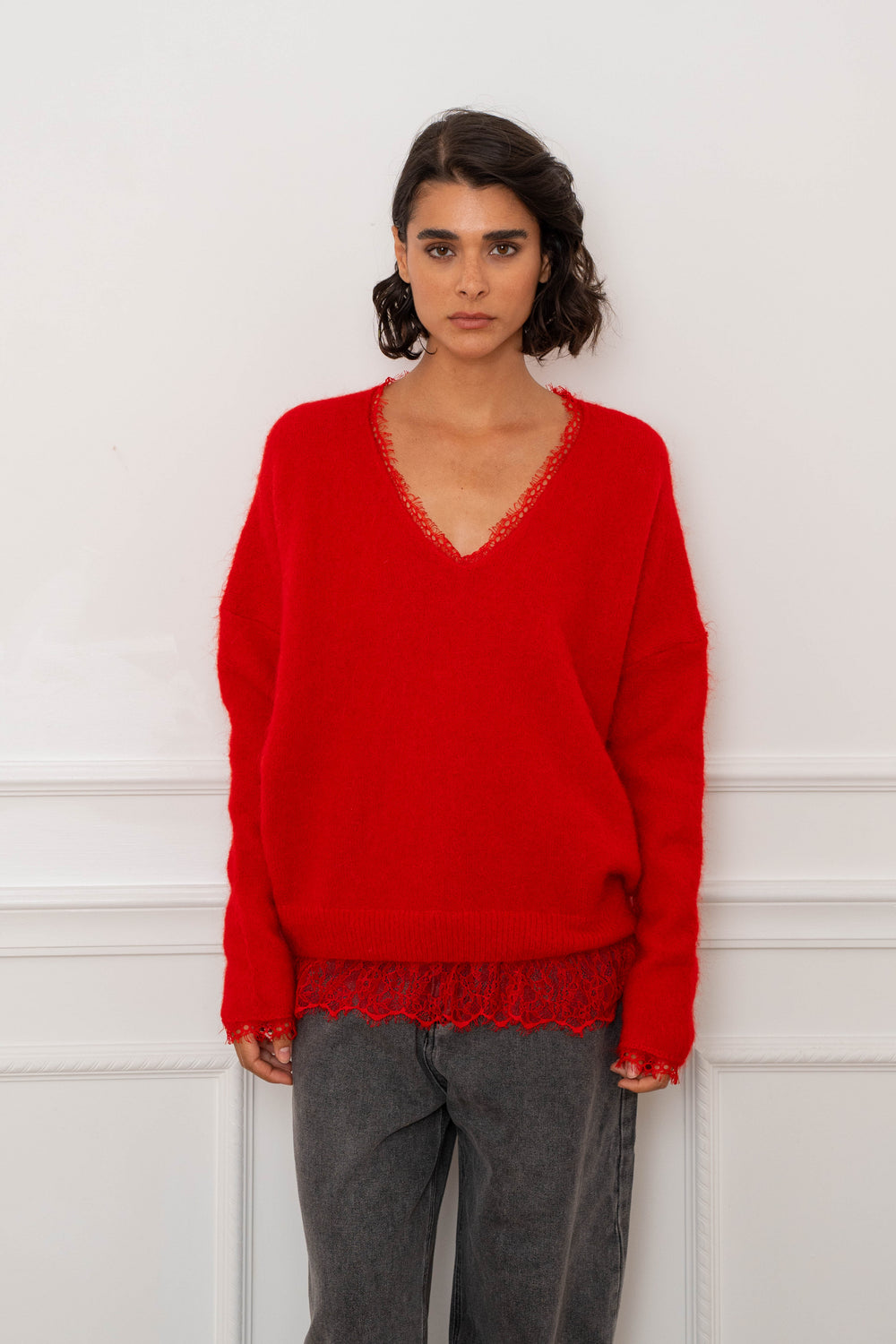 Pull laine cahemire avec dentelle Maya 2636 - GS2636