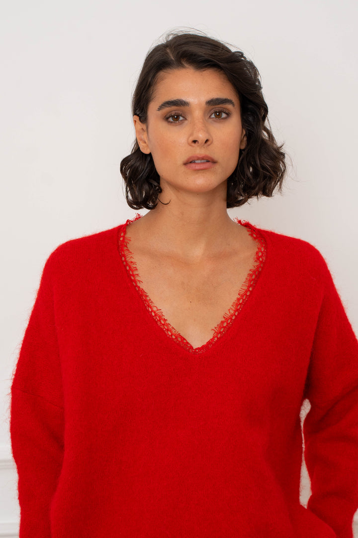 Pull laine cahemire avec dentelle Maya 2636 - GS2636