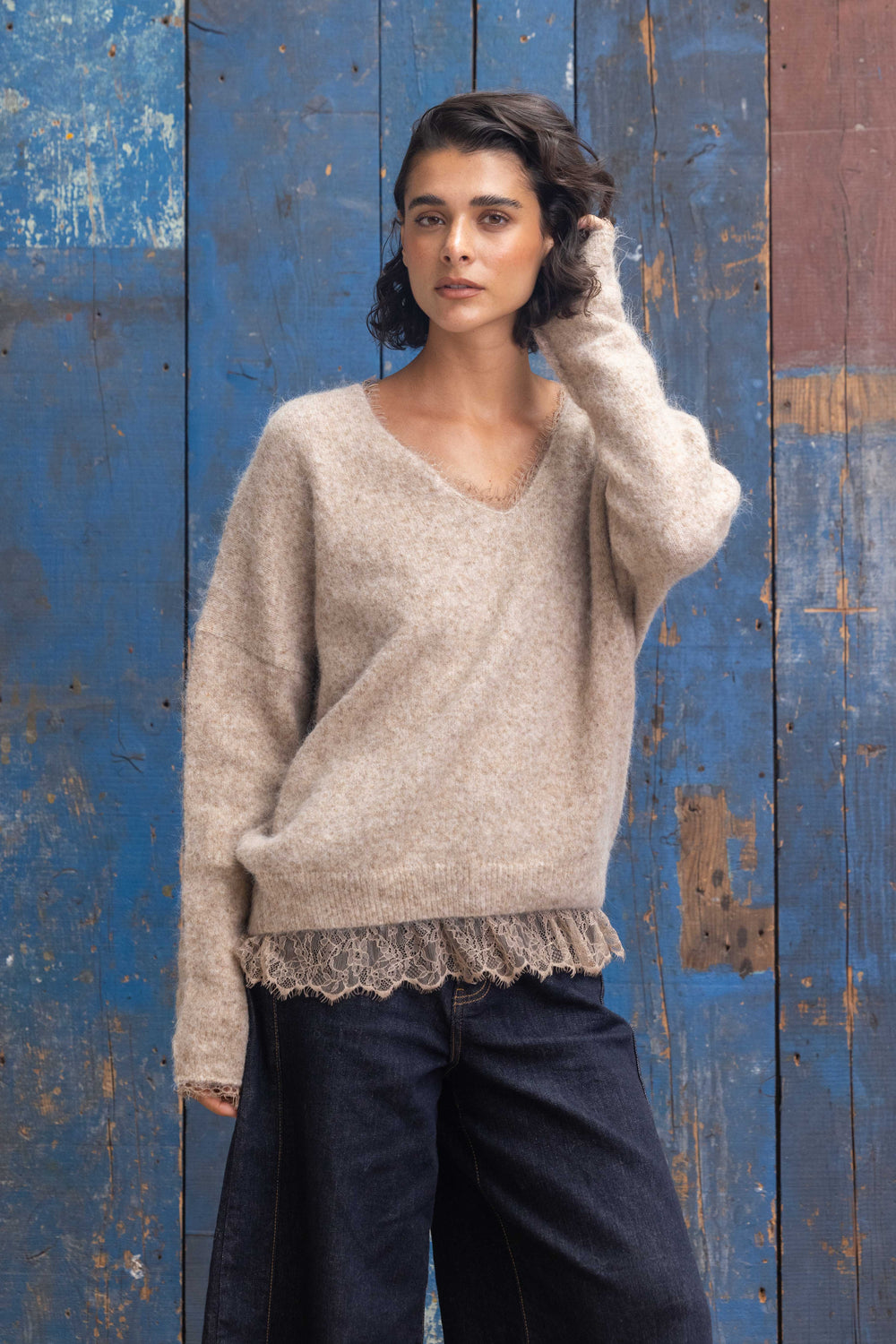 Pull laine cahemire avec dentelle Maya 2636 - GS2636