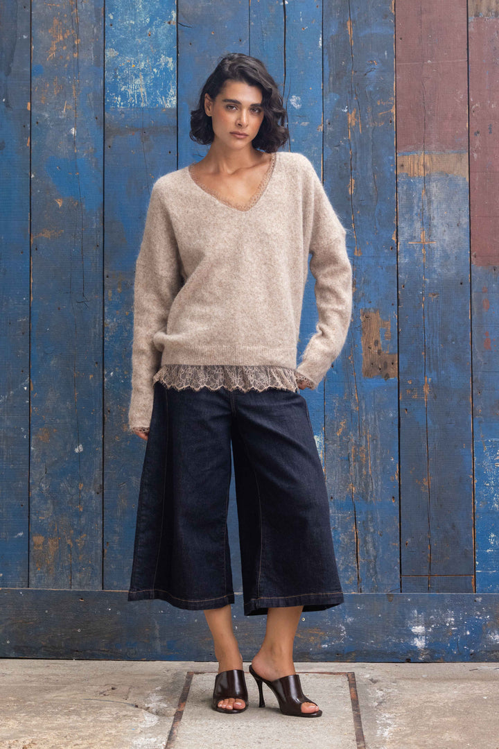 Pull laine cahemire avec dentelle Maya 2636 - GS2636