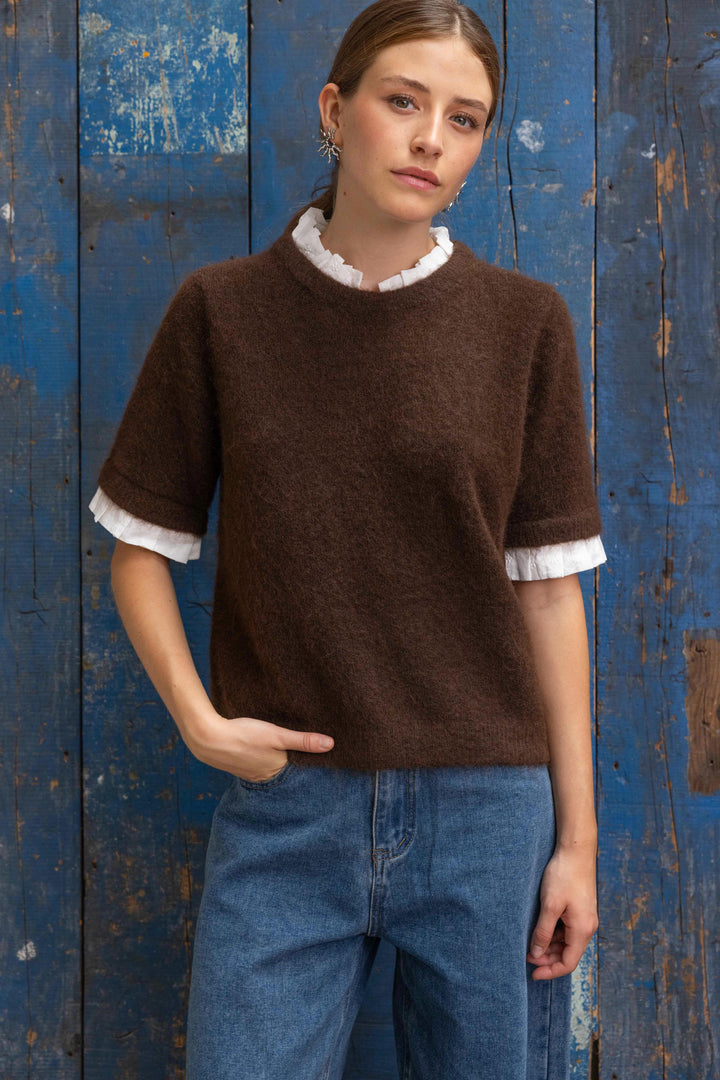 Pull manches courtes Lia 2708 - Taille unique: 36 au 42