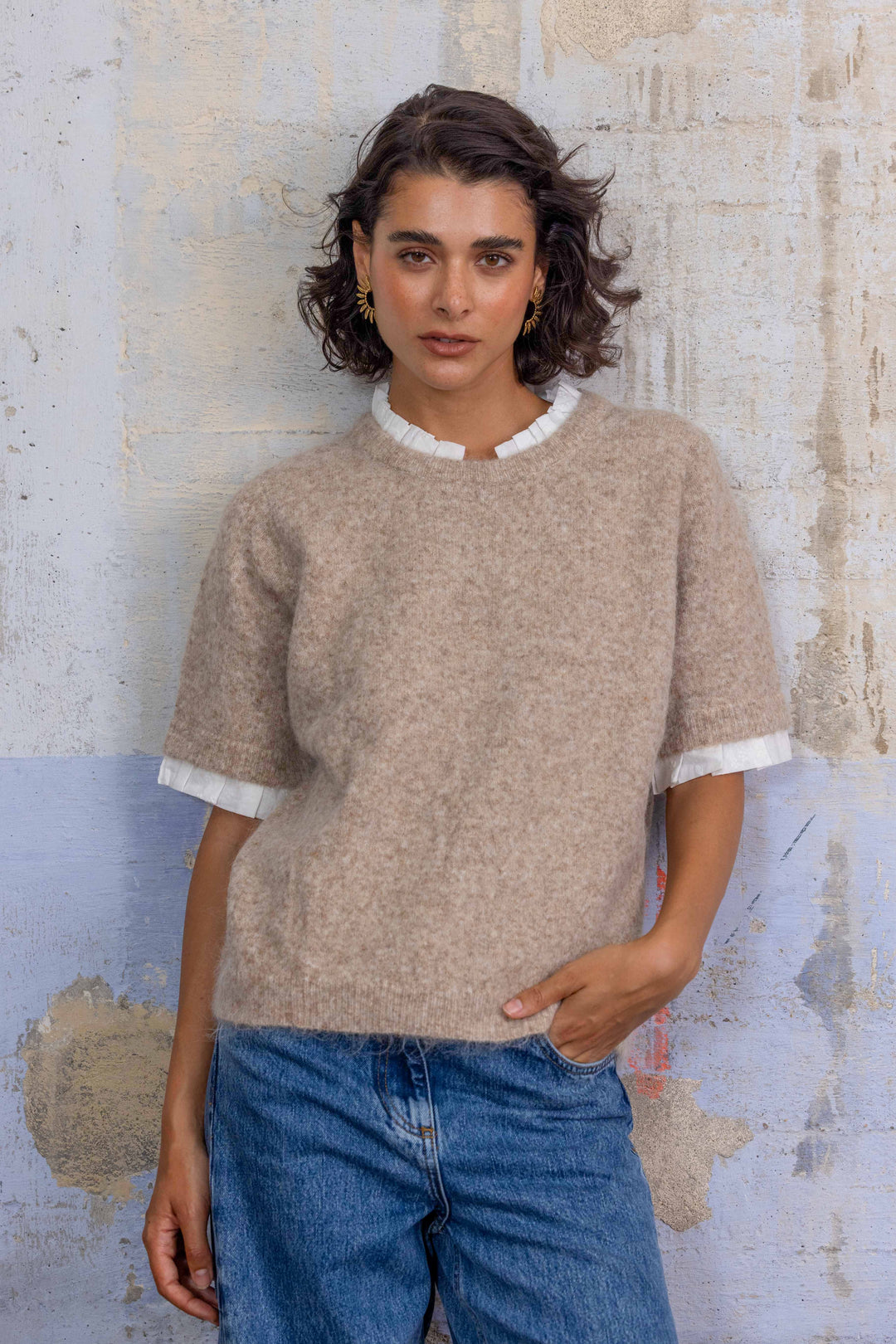 Pull manches courtes Lia 2708 - Taille unique: 36 au 42