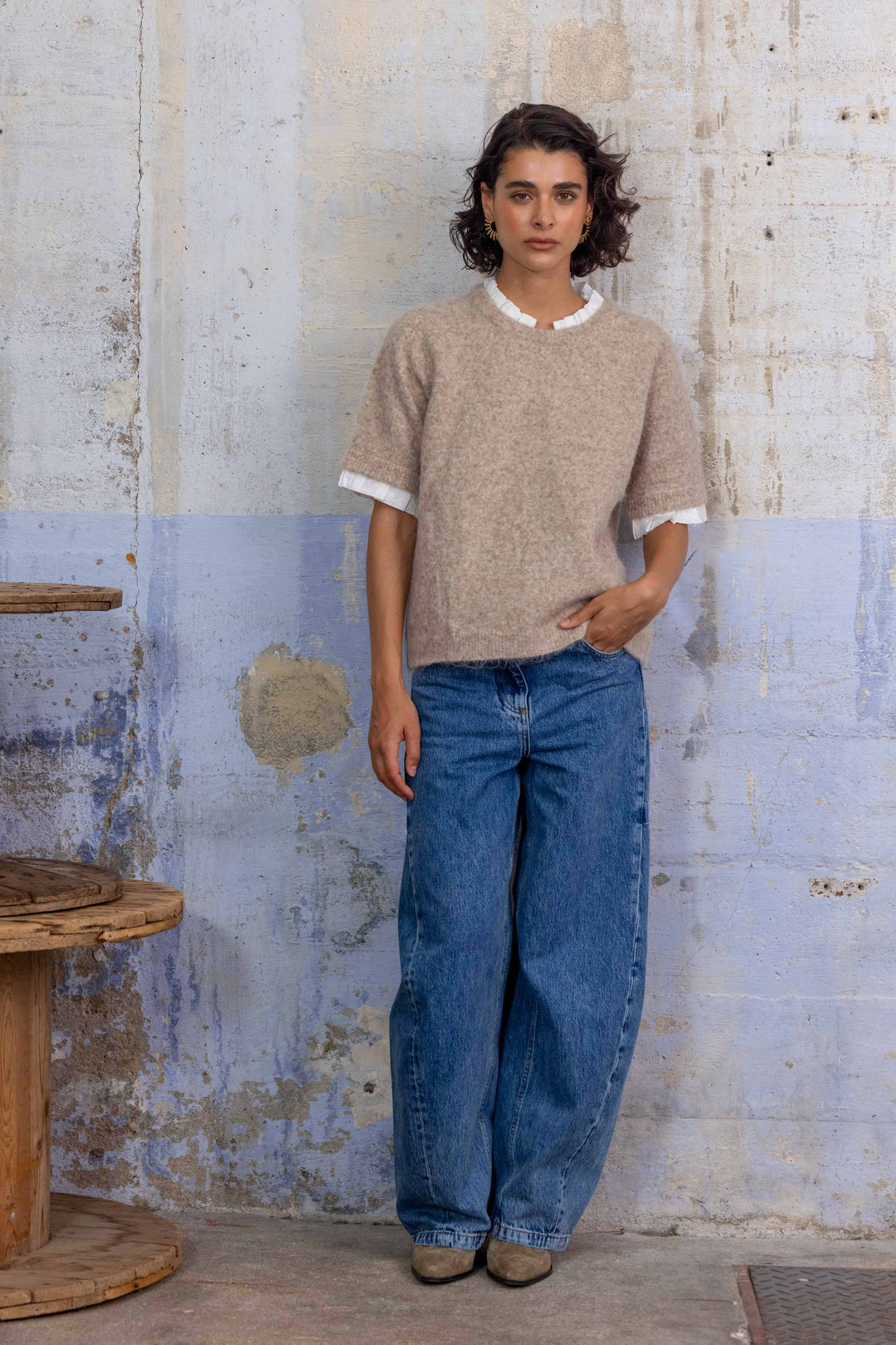 Pull manches courtes Lia 2708 - Taille unique: 36 au 42