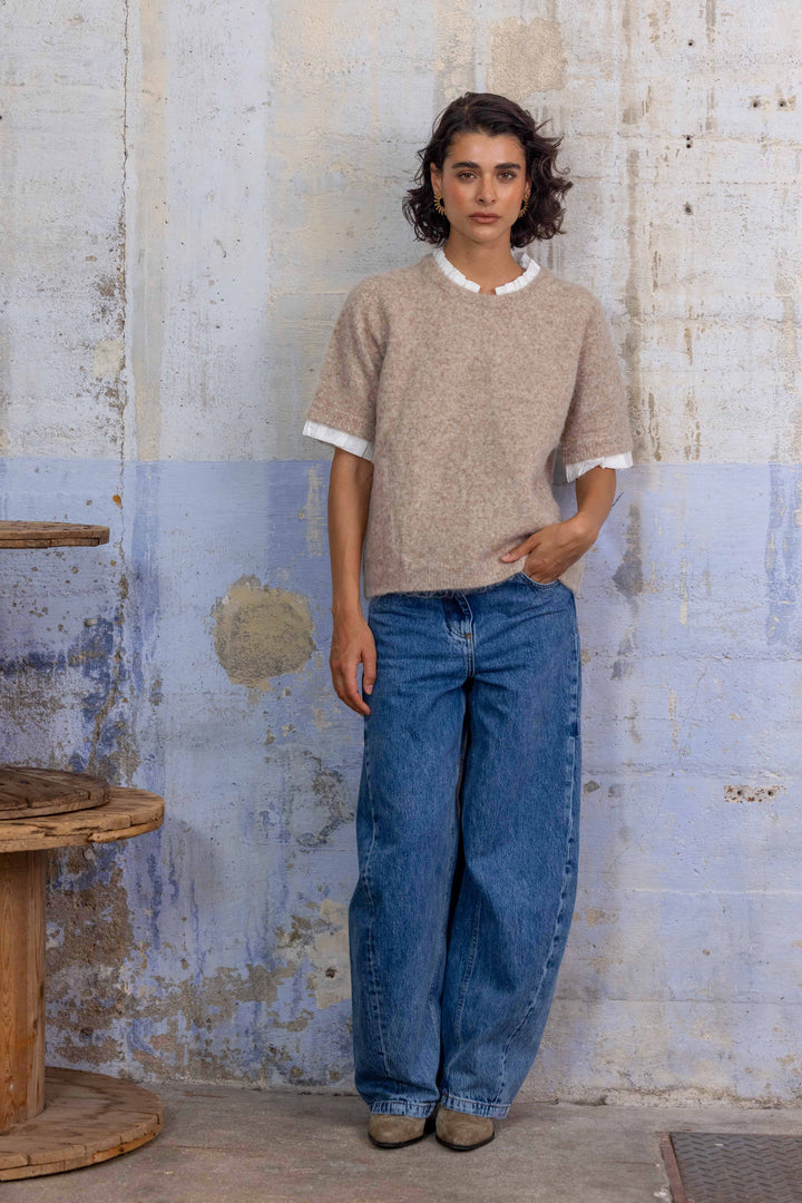 Pull manches courtes Lia 2708 - Taille unique: 36 au 42