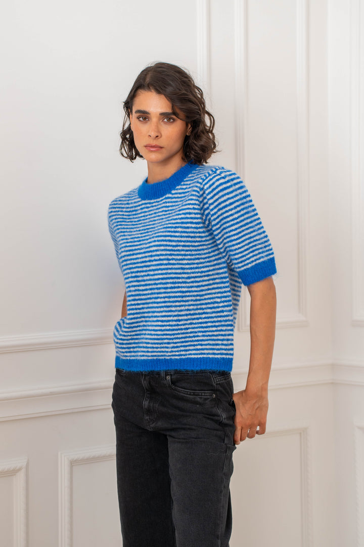 Pull marinière sans manches Cassie 2699 - Taille unique: 36