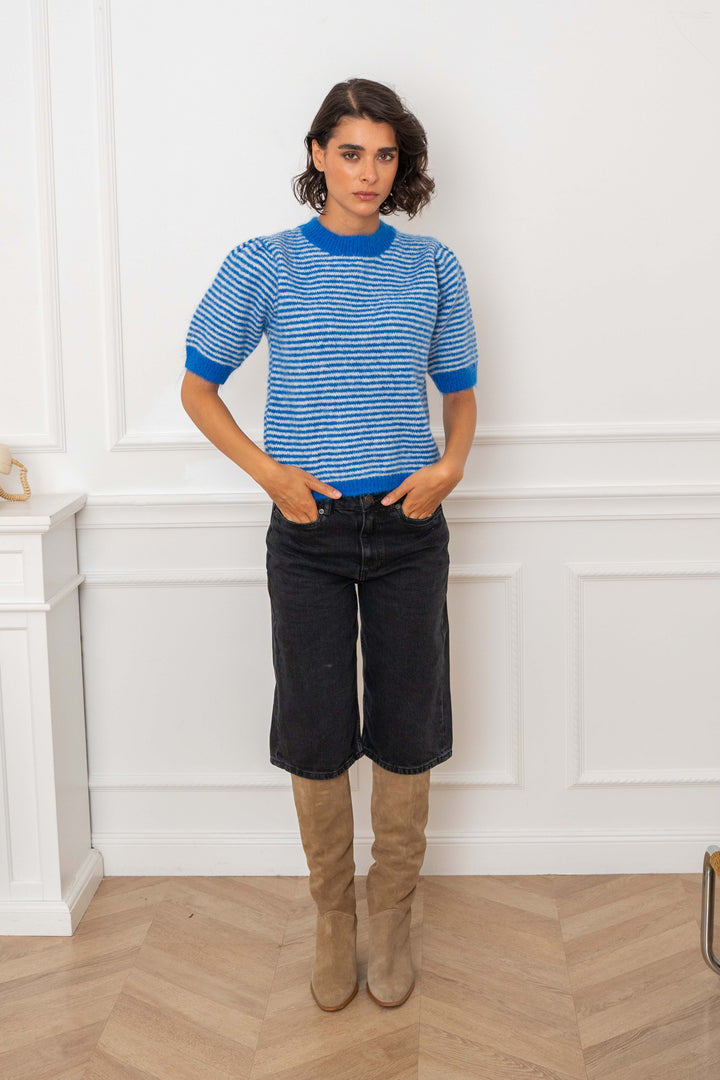 Pull marinière sans manches Cassie 2699 - Taille unique: 36