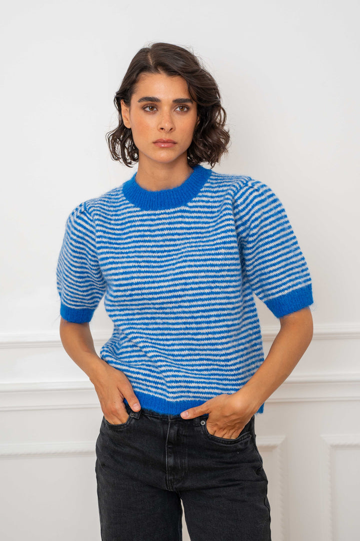 Pull marinière sans manches Cassie 2699 - Taille unique: 36