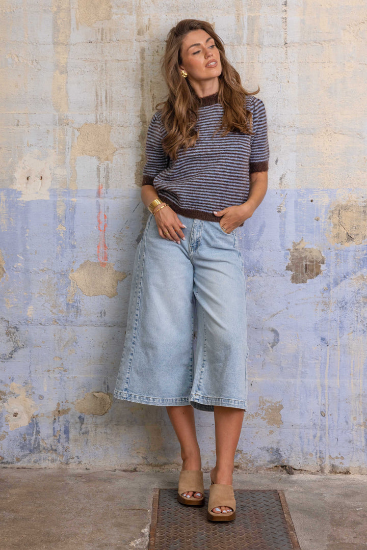 Pull marinière sans manches Cassie 2699 - Taille unique: 36