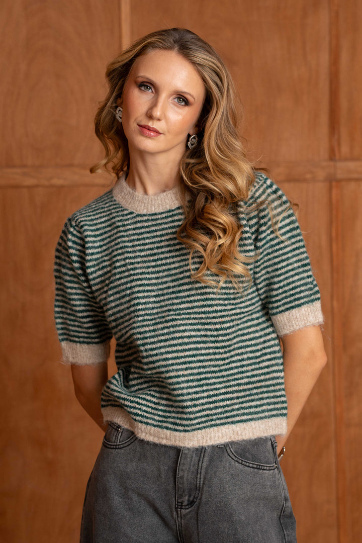 Pull marinière sans manches Cassie 2699 - Taille unique: 36