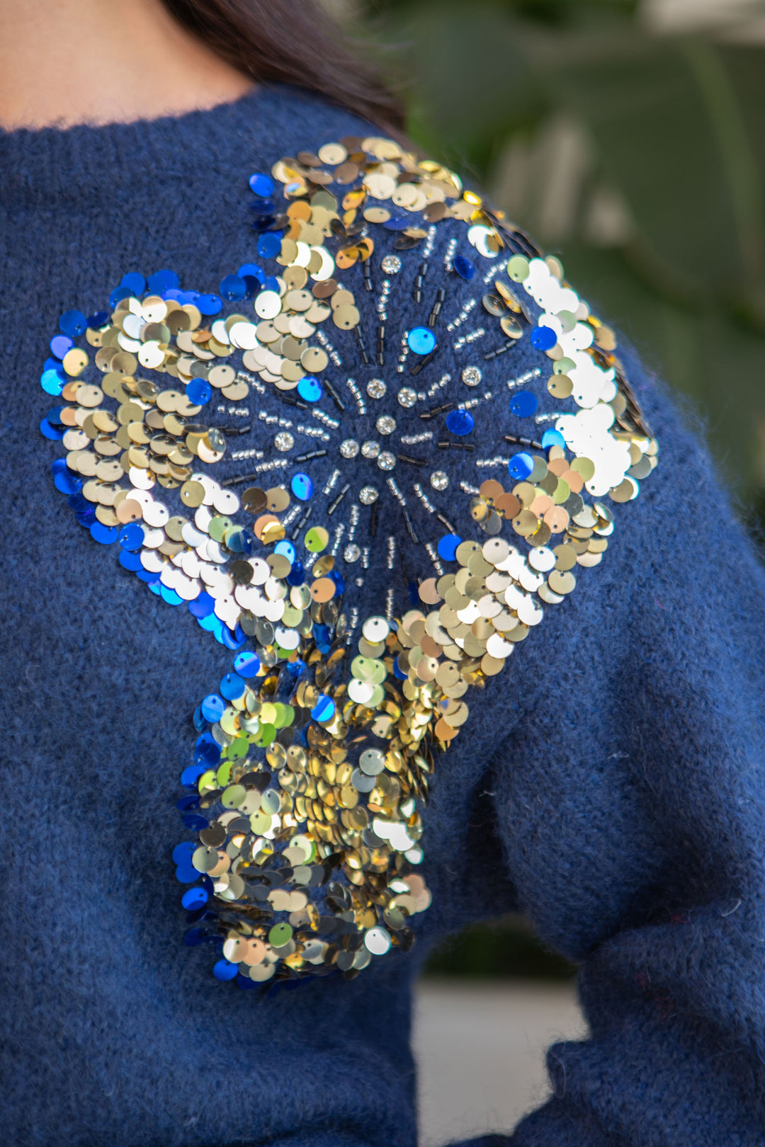 Pull oversize à sequins Gala Taille unique / Bleu pulls