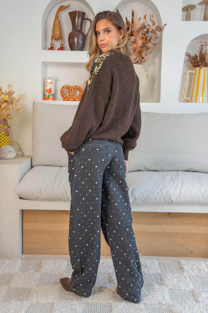 Pull oversize à sequins Gala Taille unique / Coffee pulls