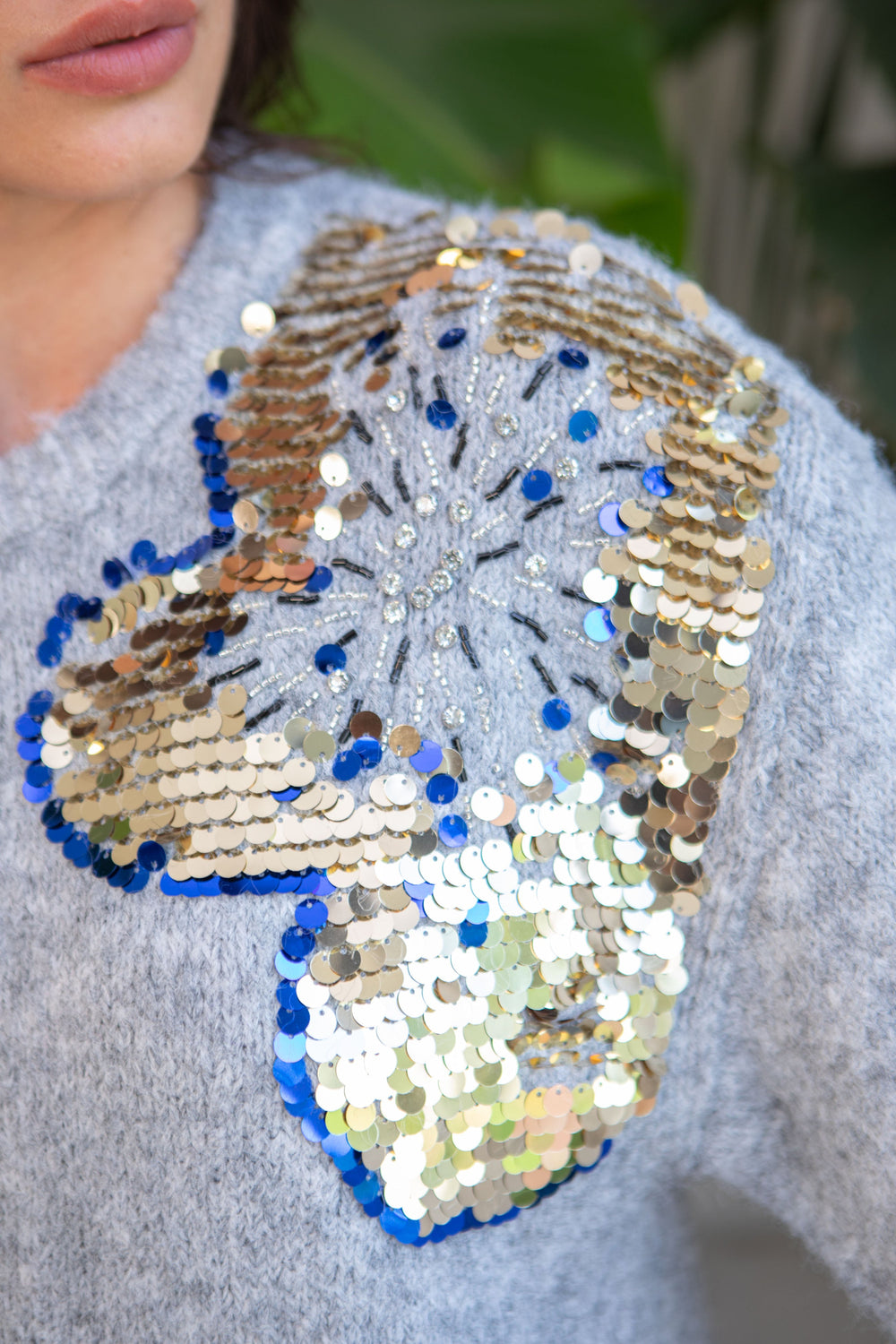 Pull oversize à sequins Gala Taille unique / Gris pulls