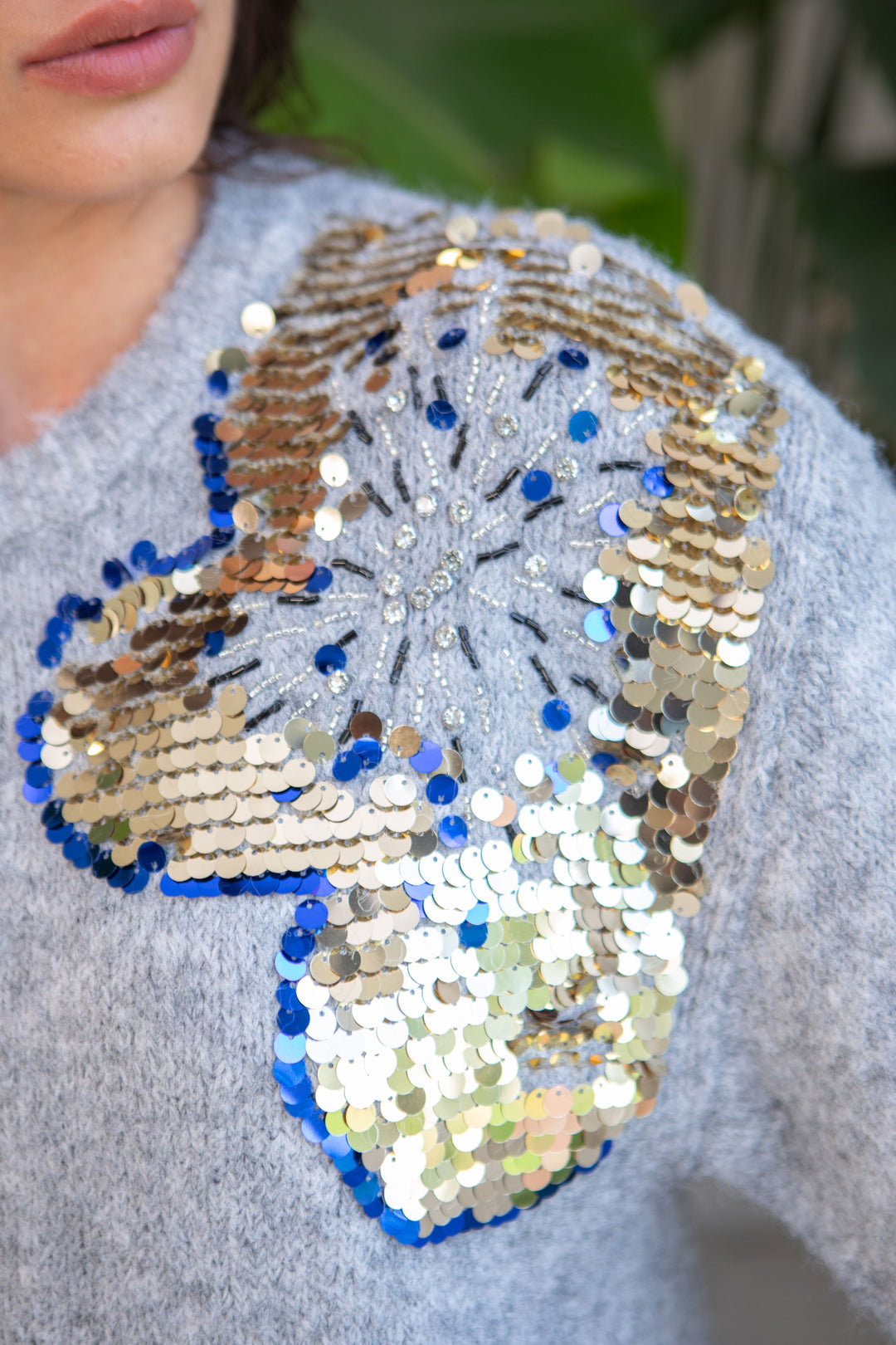 Pull oversize à sequins Gala Taille unique / Gris pulls