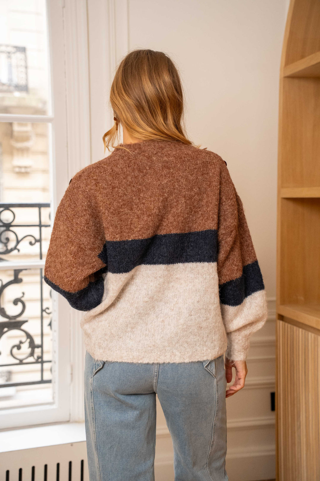 Pull rayé multicolore à sequins Peggy Taille unique