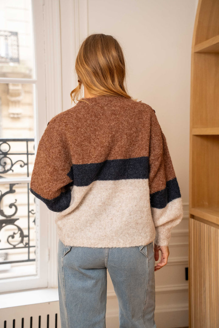 Pull rayé multicolore à sequins Peggy Taille unique