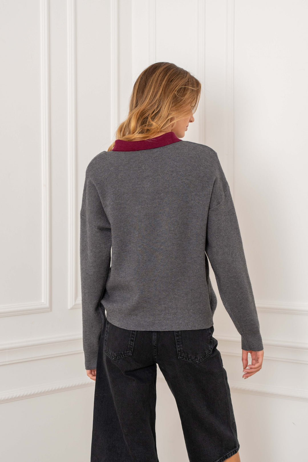 Pull viscoe col chemise Sabine 2690 - Taille unique: 36