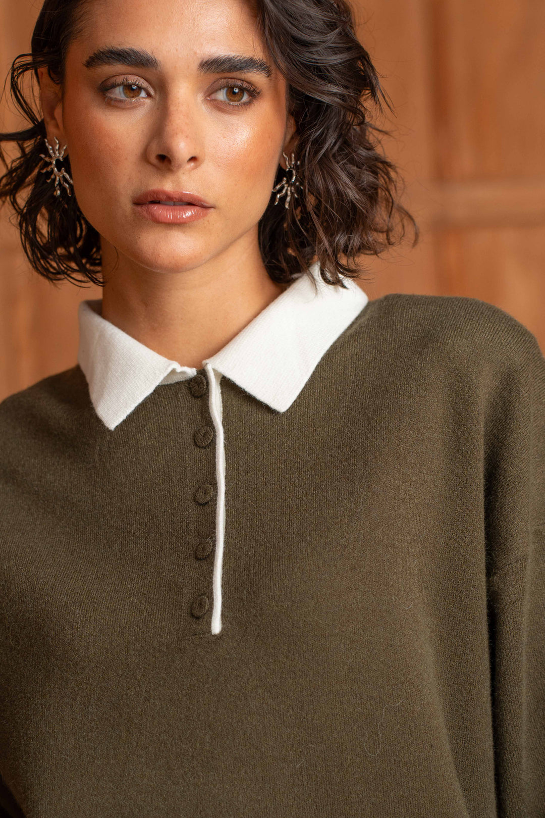 Pull viscoe col chemise Sabine 2690 - Taille unique: 36