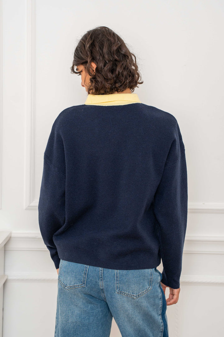 Pull viscoe col chemise Sabine 2690 - Taille unique: 36