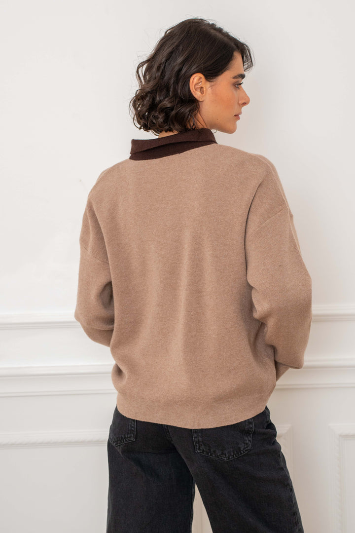 Pull viscoe col chemise Sabine 2690 - Taille unique: 36
