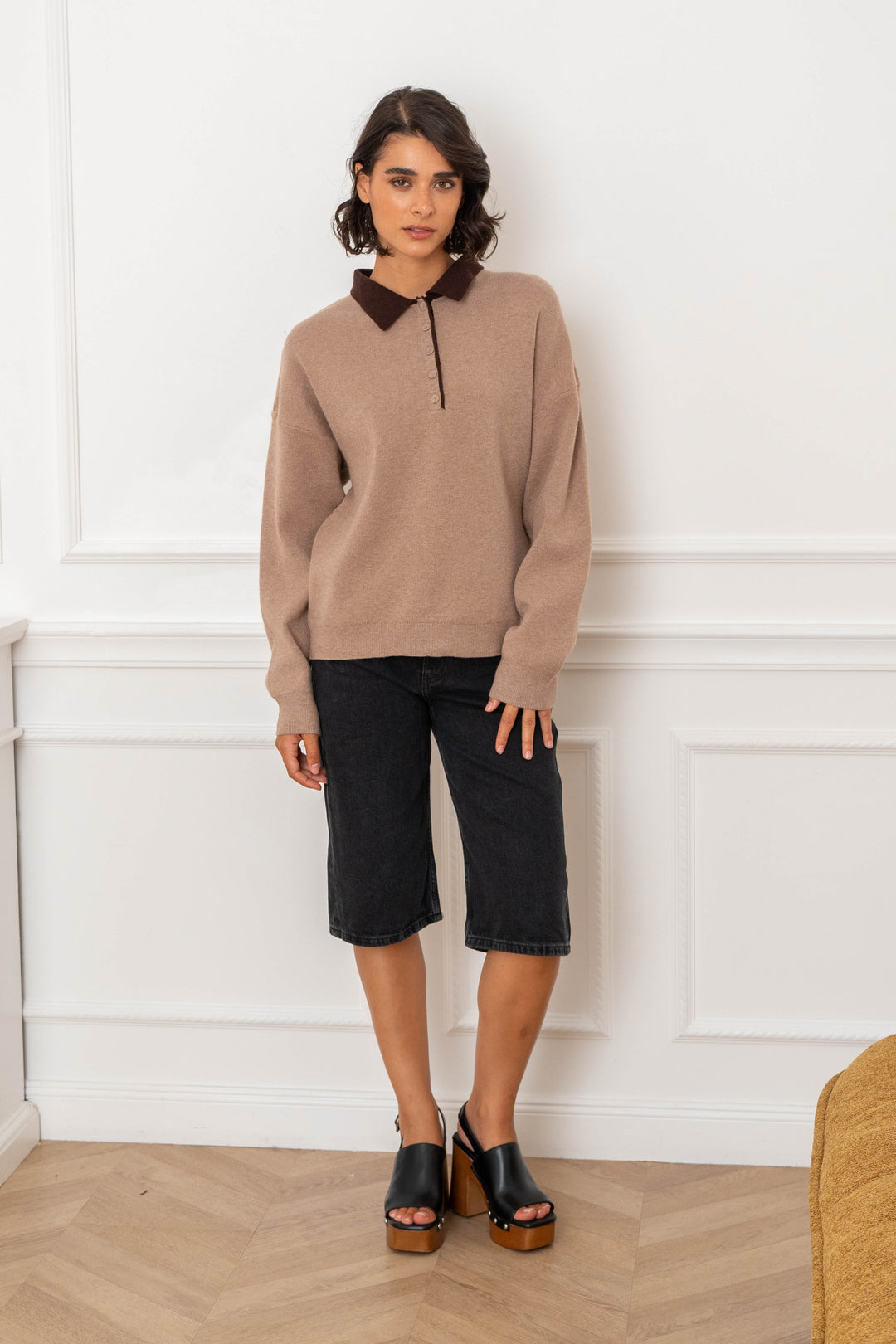 Pull viscoe col chemise Sabine 2690 - Taille unique: 36