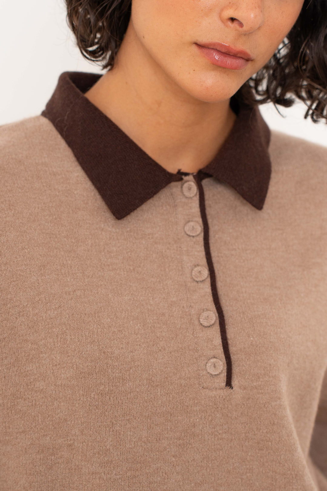 Pull viscoe col chemise Sabine 2690 - Taille unique: 36