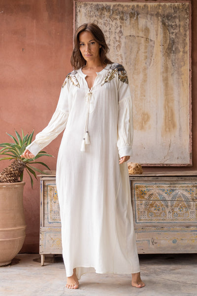Robe ample manches longues Sweety - Taille unique / Blanc