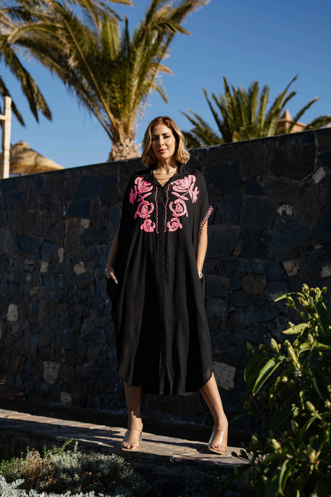 Robe bohème fluide brodée Bossa - Taille unique: 36 au 42